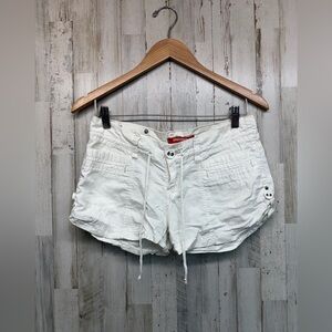 Union Bay Womens Y2K Low Rise Micro Mini 100% Cotton Cargo Shorts Size 1